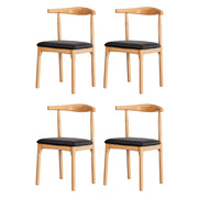 Artiss 4x Dining Chairs Rubber Wood Leather Seat Black MO-DIN-B-02-PU-BKX4