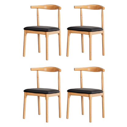 Artiss 4x Dining Chairs Rubber Wood Leather Seat Black MO-DIN-B-02-PU-BKX4