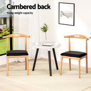 Artiss 4x Dining Chairs Rubber Wood Leather Seat Black MO-DIN-B-02-PU-BKX4