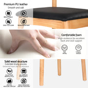Artiss 4x Dining Chairs Rubber Wood Leather Seat Black MO-DIN-B-02-PU-BKX4