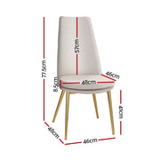 Artiss Dining Chairs Set of 2 Linen Fabric High Back Beige MO-DIN-C-01-FA-BGX2