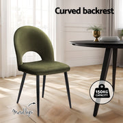 Artiss Dining Chairs Set of 4 Velvet Hollow Green MO-DIN-C-01-VEL-GNX4