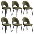 Artiss Dining Chairs Set of 6 Velvet Hollow Green MO-DIN-C-01-VEL-GNX6