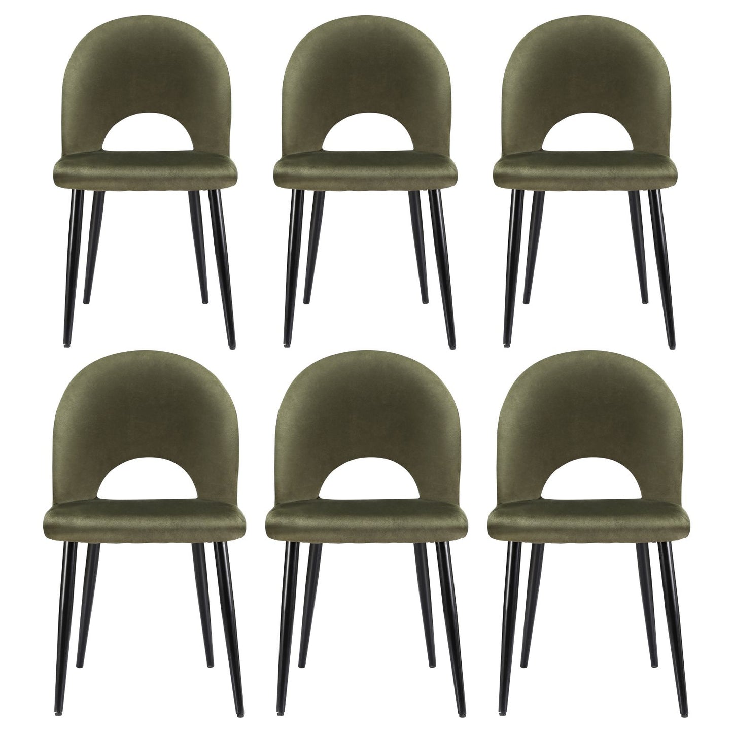 Artiss Dining Chairs Set of 6 Velvet Hollow Green MO-DIN-C-01-VEL-GNX6