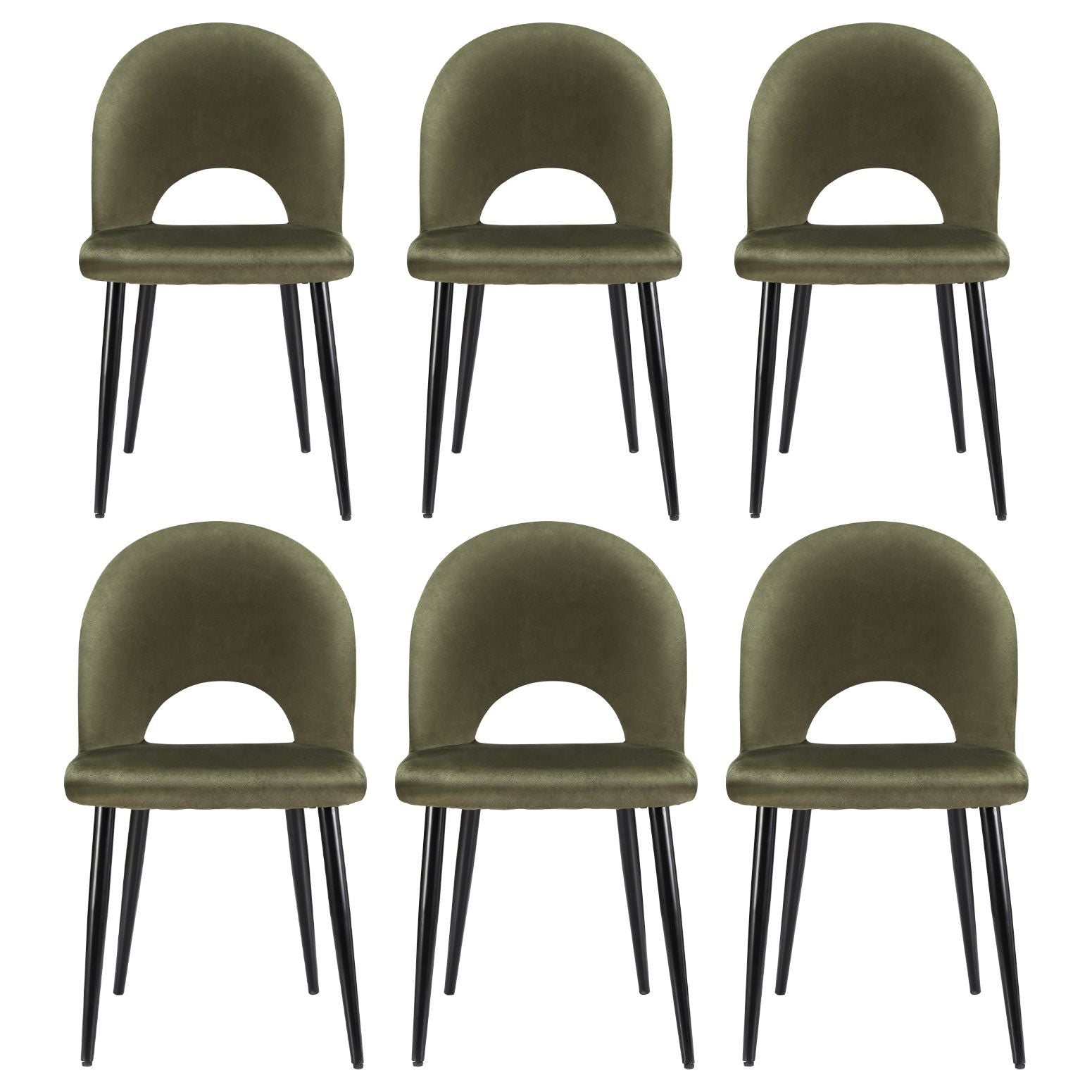 Artiss Dining Chairs Set of 6 Velvet Hollow Green MO-DIN-C-01-VEL-GNX6