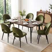 Artiss Dining Chairs Set of 6 Velvet Hollow Green MO-DIN-C-01-VEL-GNX6