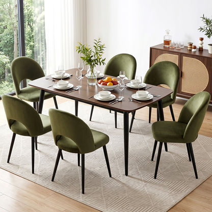 Artiss Dining Chairs Set of 6 Velvet Hollow Green MO-DIN-C-01-VEL-GNX6
