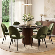 Artiss Dining Chairs Set of 6 Velvet Hollow Green MO-DIN-C-01-VEL-GNX6
