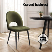 Artiss Dining Chairs Set of 6 Velvet Hollow Green MO-DIN-C-01-VEL-GNX6