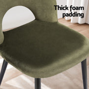 Artiss Dining Chairs Set of 6 Velvet Hollow Green MO-DIN-C-01-VEL-GNX6