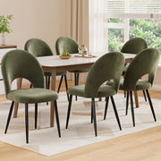 Artiss Dining Chairs Set of 6 Velvet Hollow Green MO-DIN-C-01-VEL-GNX6
