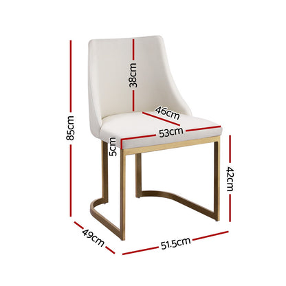 Artiss Dining Chairs Set of 2 Linen Fabric Frame Beige MO-DIN-C-02-FA-BGX2