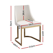 Artiss Dining Chairs Set of 4 Linen Fabric Frame Beige MO-DIN-C-02-FA-BGX4