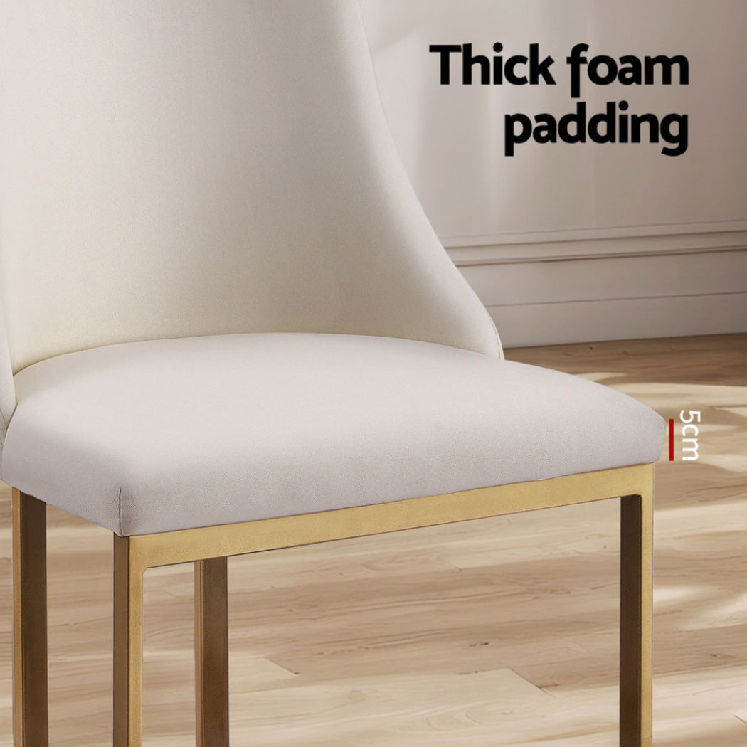 Artiss Dining Chairs Set of 4 Linen Fabric Frame Beige MO-DIN-C-02-FA-BGX4