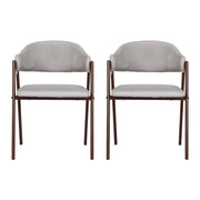 Artiss Dining Chairs Set of 2 Linen Hollow Armchair Grey MO-DIN-C-03-FA-GYX2
