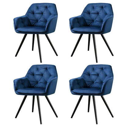 Artiss Dining Chairs Set of 4 Velvet Diamond Tufted Armchair Blue MO-DIN-GRS058-VEL-NAX4