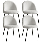Artiss Dining Chairs Set of 4 Sherpa Boucle White MO-DIN-KJC150-VEL-WHX4