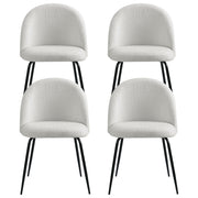 Artiss Dining Chairs Set of 4 Sherpa Boucle White MO-DIN-KJC150-VEL-WHX4