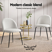 Artiss Dining Chairs Set of 4 Sherpa Boucle White MO-DIN-KJC150-VEL-WHX4