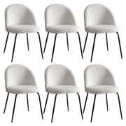 Artiss Dining Chairs Set of 6 Sherpa Boucle White MO-DIN-KJC150-VEL-WHX6