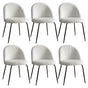 Artiss Dining Chairs Set of 6 Sherpa Boucle White MO-DIN-KJC150-VEL-WHX6