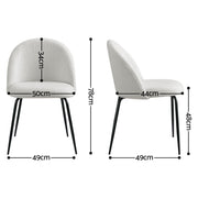 Artiss Dining Chairs Set of 6 Sherpa Boucle White MO-DIN-KJC150-VEL-WHX6