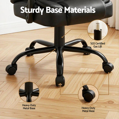 Artiss Massage Office Chair Executive Computer Gaming Chairs Black PU Leather MOC-09M-2P-BK