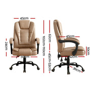 Artiss Massage Office Chair Executive Computer Gaming Chairs Brown PU Leather Espresso MOC-09M-2P-EP