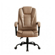 Artiss Massage Office Chair Executive Computer Gaming Chairs Brown PU Leather Espresso MOC-09M-2P-EP