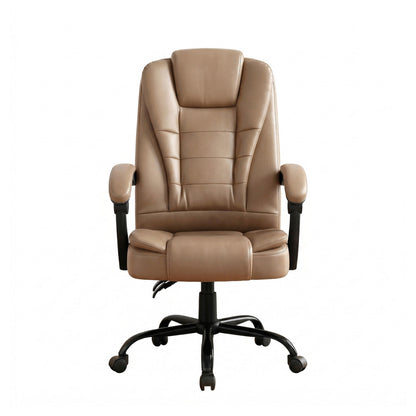 Artiss Massage Office Chair Executive Computer Gaming Chairs Brown PU Leather Espresso MOC-09M-2P-EP