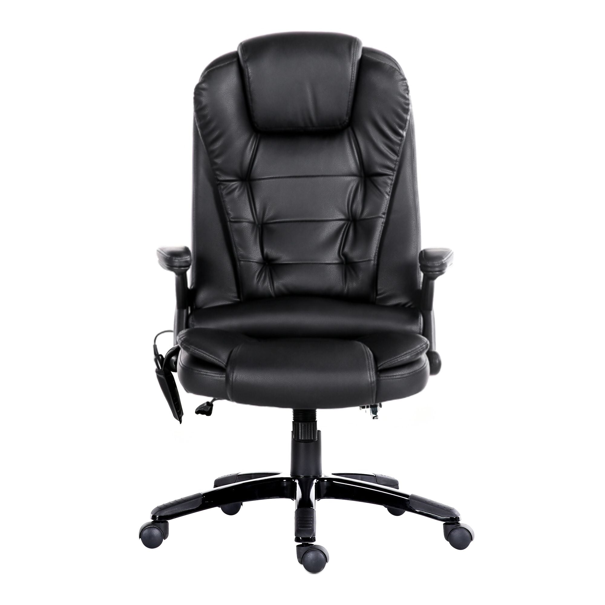 Artiss 8 Point Massage Office Chair Heated Seat Recliner PU Black