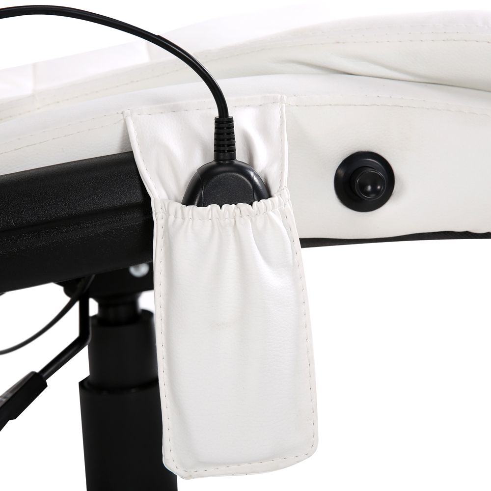 Artiss 8 Point Massage Office Chair Heated Seat Recliner PU White MOC-09M-WH