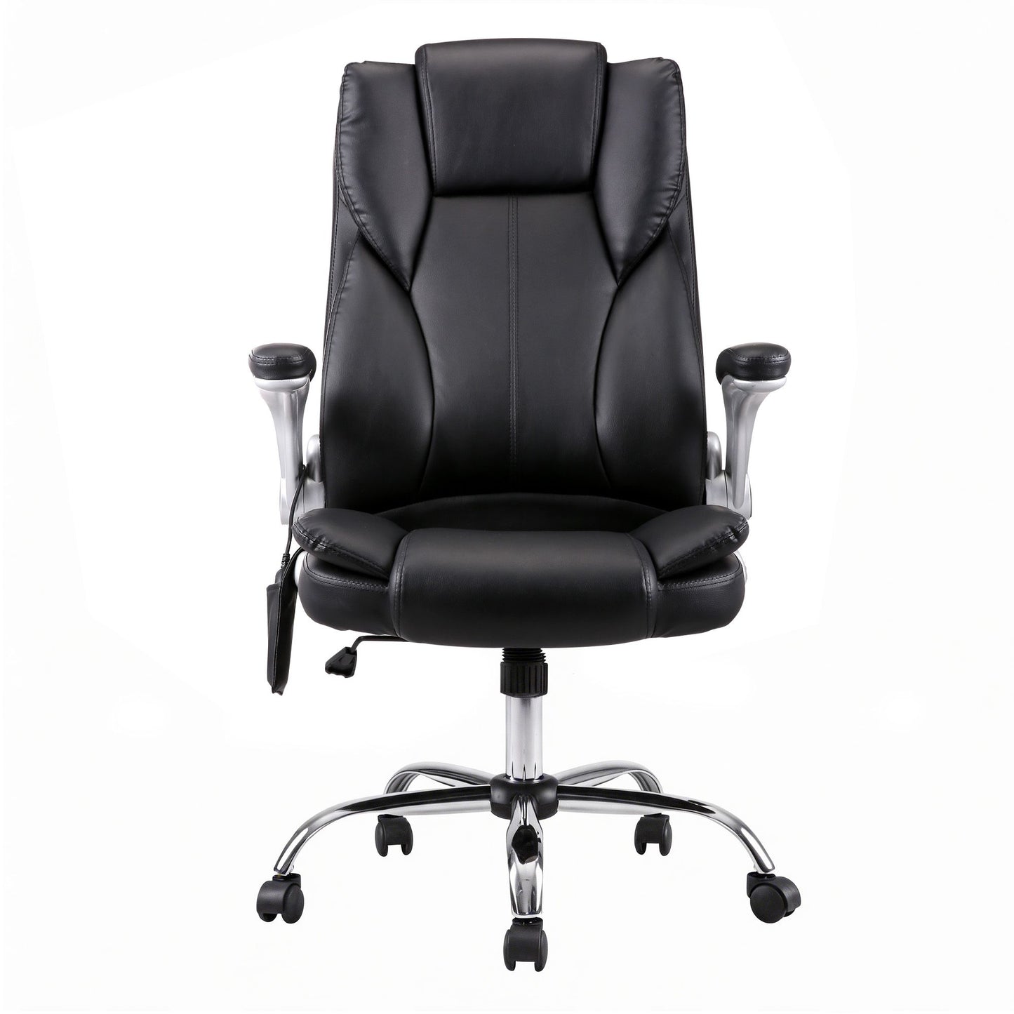 Artiss 8 Point Massage Office Chair PU Leather Black MOC-1223-BK