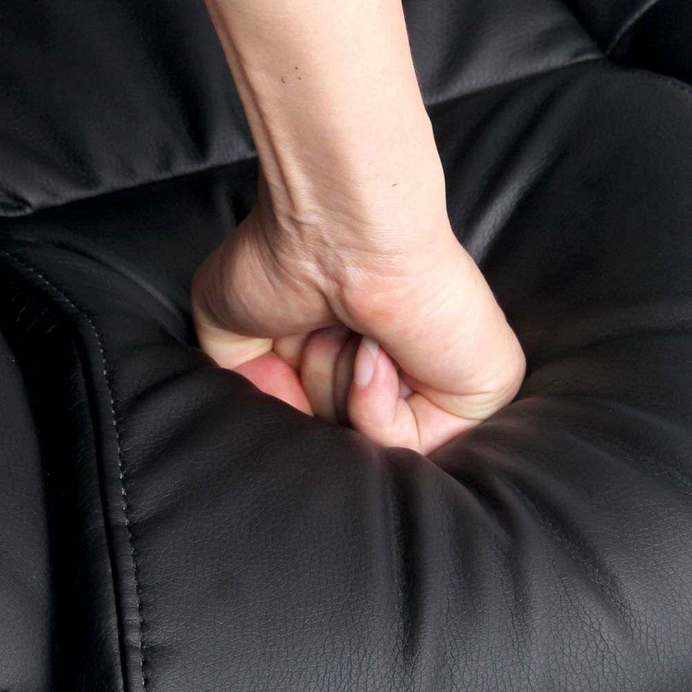 Artiss 8 Point Massage Office Chair PU Leather Black MOC-1223-BK