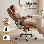 Artiss 8 Point Massage Office Chair PU Leather Brown MOC-1223-EP
