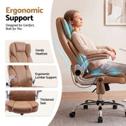 Artiss 8 Point Massage Office Chair PU Leather Brown MOC-1223-EP