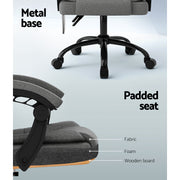 Artiss 2 Point Massage Office Chair Fabric Black MOC-C-FZ23-2P-GR