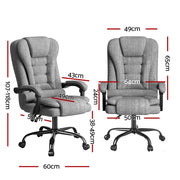 Artiss Executive Office Chair 4-Point Massage Adjustable Ergonomic Recline Back MOC-C-FZ23-4P-GR
