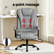 Artiss Executive Office Chair 4-Point Massage Adjustable Ergonomic Recline Back MOC-C-FZ23-4P-GR