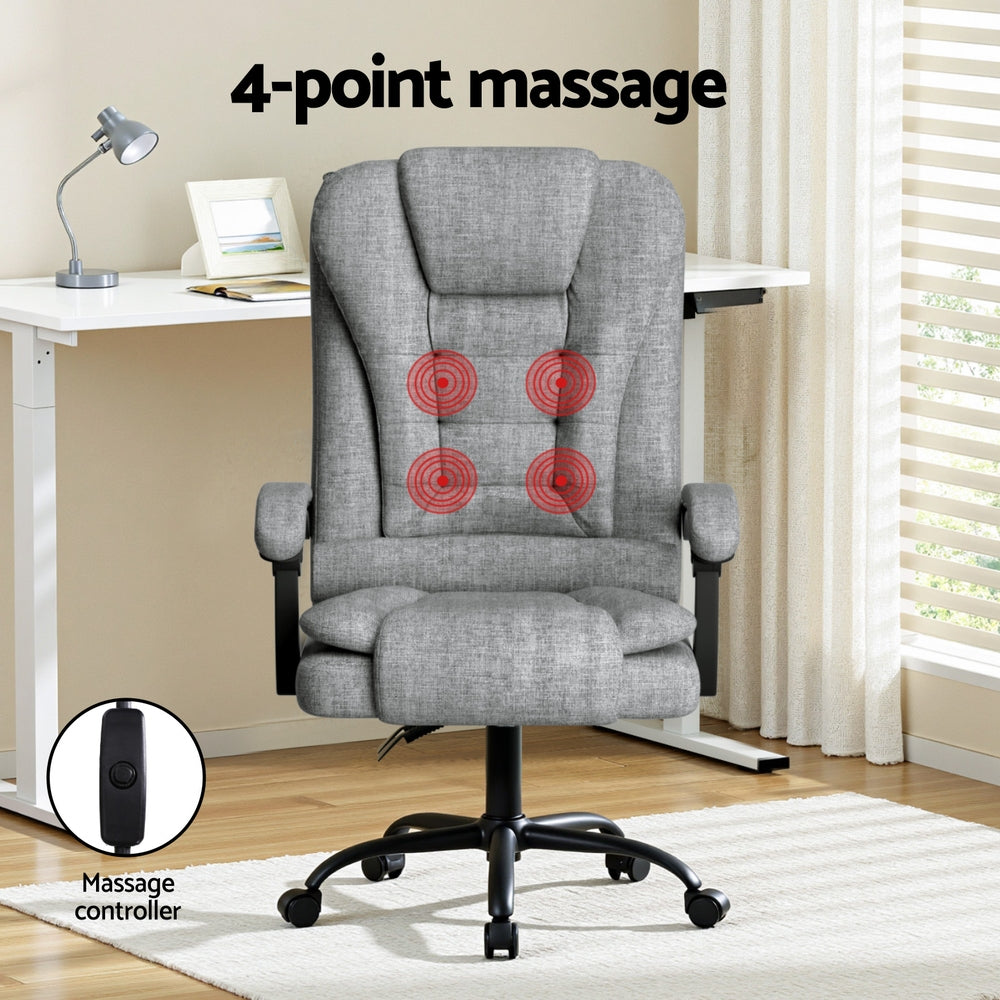 Artiss Executive Office Chair 4-Point Massage Adjustable Ergonomic Recline Back MOC-C-FZ23-4P-GR