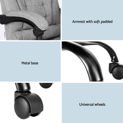 Artiss Executive Office Chair 4-Point Massage Adjustable Ergonomic Recline Back MOC-C-FZ23-4P-GR