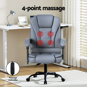 Artiss Executive Office Chair 4-Point Massage Adjustable Ergonomic Recline PU MOC-C-FZ23-4P-PU-GR