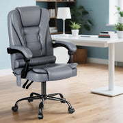 Artiss Executive Office Chair 4-Point Massage Adjustable Ergonomic Recline PU MOC-C-FZ23-4P-PU-GR