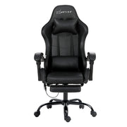 Artiss 6 Point Massage Gaming Office Chair Footrest Black MOC-GC-6P-BK