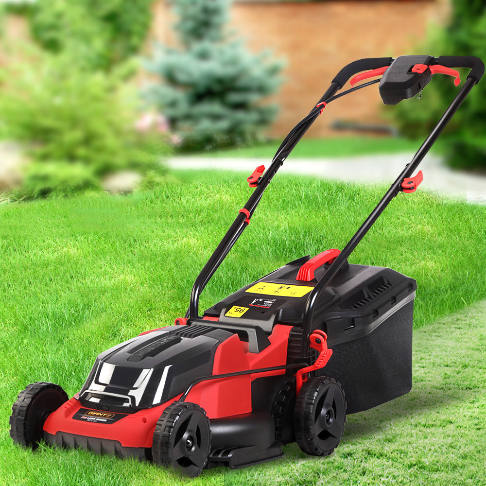 Giantz Lawn Mower Cordless 40V Battery Electric Lawnmower 34cm Width MOWER-LI34-RDBK
