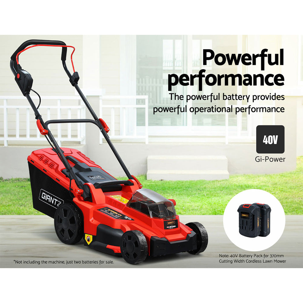 Giantz Lawn Mower 40V Battery Only Cordless 20V x2 Fits LI37 MOWER-LI37-N-20VX2