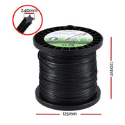 Giantz 100M Whipper Snipper Trimmer Line 2.4mm Star Nylon String Cord Black MOWER-LINE-100M-2P4MM