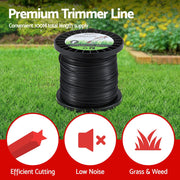 Giantz 100M Whipper Snipper Trimmer Line 2.4mm Star Nylon String Cord Black MOWER-LINE-100M-2P4MM