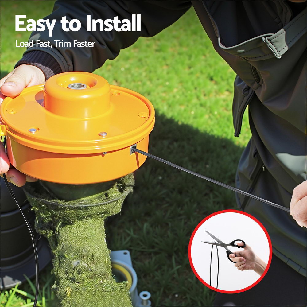 Giantz 100M Whipper Snipper Trimmer Line 2.4mm Star Nylon String Cord Black MOWER-LINE-100M-2P4MM
