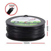 Giantz 100M Whipper Snipper Trimmer Line 3.0mm Star Nylon String Cord Black MOWER-LINE-100M-3MM